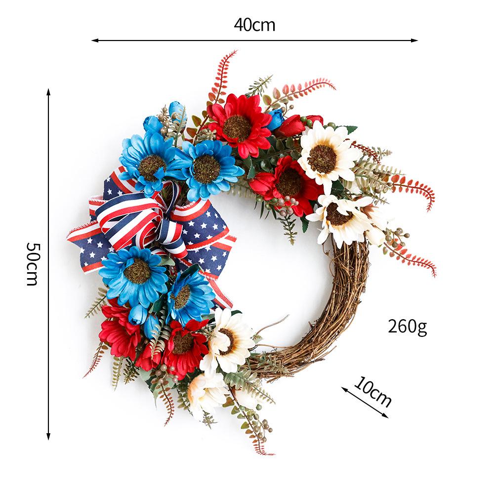 American Flag Wreath - Independence Day Door Decoration