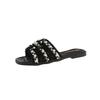 Xiaoxiangfeng Soft Bottom Sandals Pearl 2025 New Fairy Flat Bottom Slippers Women Wear Versatile Summer Beach Cool Slippers