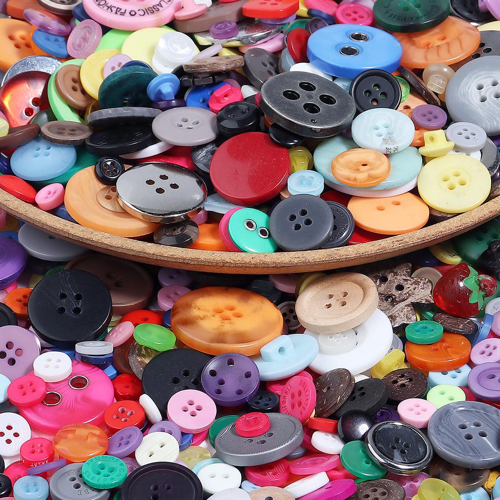 90Pcs/pack Colorful Round Resin Buttons Assorted Sizes Bulk Buttons For Handmade Creative Crafts Sewing Clothing Accessories 50g
