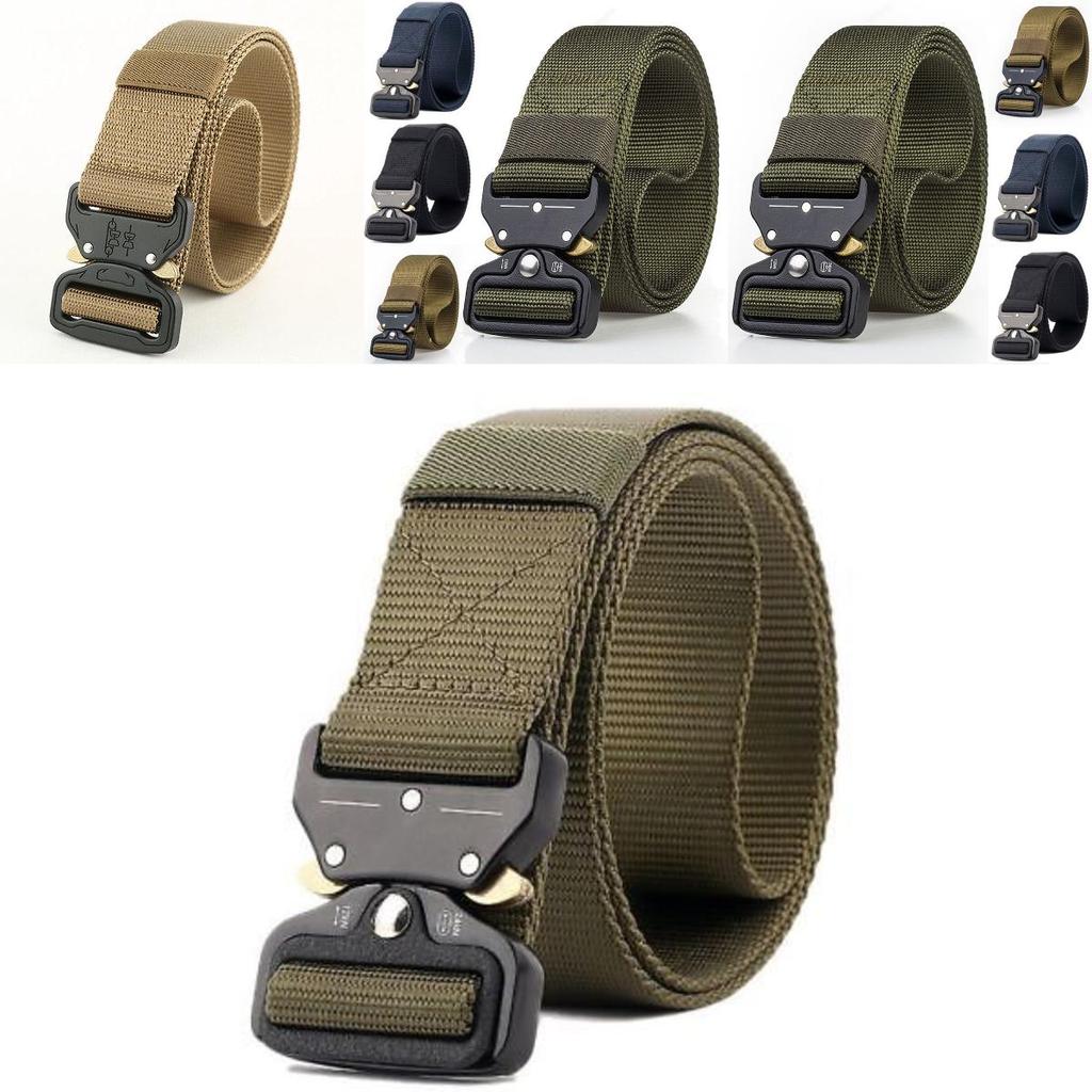 Men Tactical Belt With Automatic Buckle For Outdoor Military Training And Casual Wear