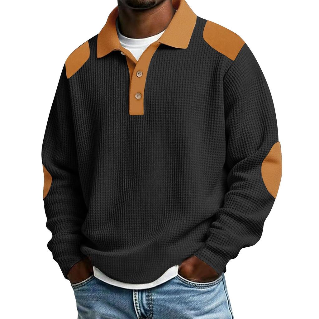 Men's  Leisure  Sports  Flip  Collar  Button  Pullover  Hoodie