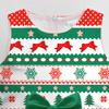 Kids Girls Cartoon Santa Claus Christmas Tree Elk Snowflake Print Bow Sleeveless Casual Dress