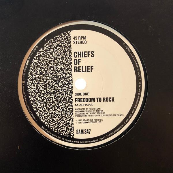 7inch Record CHIEFS OF RELIEF - Freedom To Rock SAM347PROMO WEA 1985 UK Rock Used