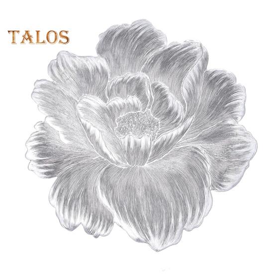 

Килимок для стільниці з квітковим малюнком. ПВХ, стійкий до високих температур, протиковзкий килимок для обіднього столу. Зносостійкий захисний килимок для столу. срібний