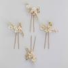 Handmade Pearl Floral Bridal Hair Accessories Women's Bobby Hair Pin Set for Wedding Alloy Material Elegant Headpiece
