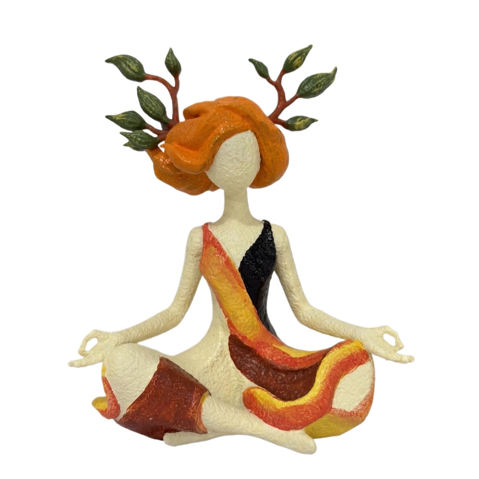 

Craft Yoga Girl Decoration Ornament, Fashionable Desktop Ornament One Size