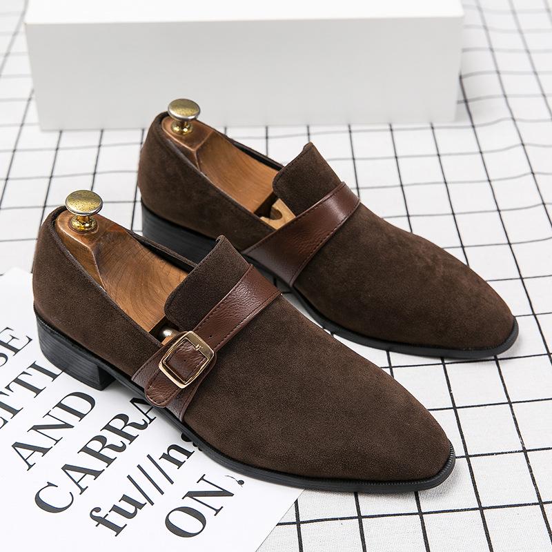 Plus Size Men s Pointed Toe Formal Leather Shoes: Retro Casual British Style 42 коричневый