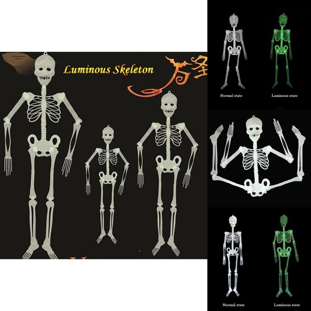 Halloween Scary Prop Luminous Hanging Human Skeleton Outdoor Party Decoration