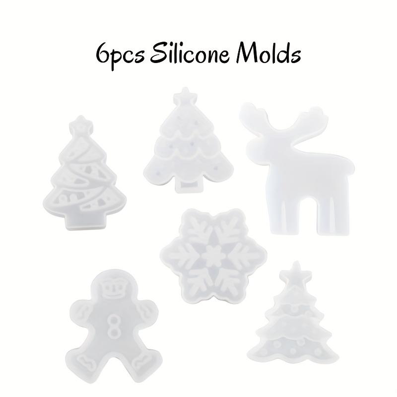 6pcs Christmas-Themed Silicone Candle Molds Set: Reusable, Soft & Easy-to-Release DIY Craft Molds for Aromatherapy Candles