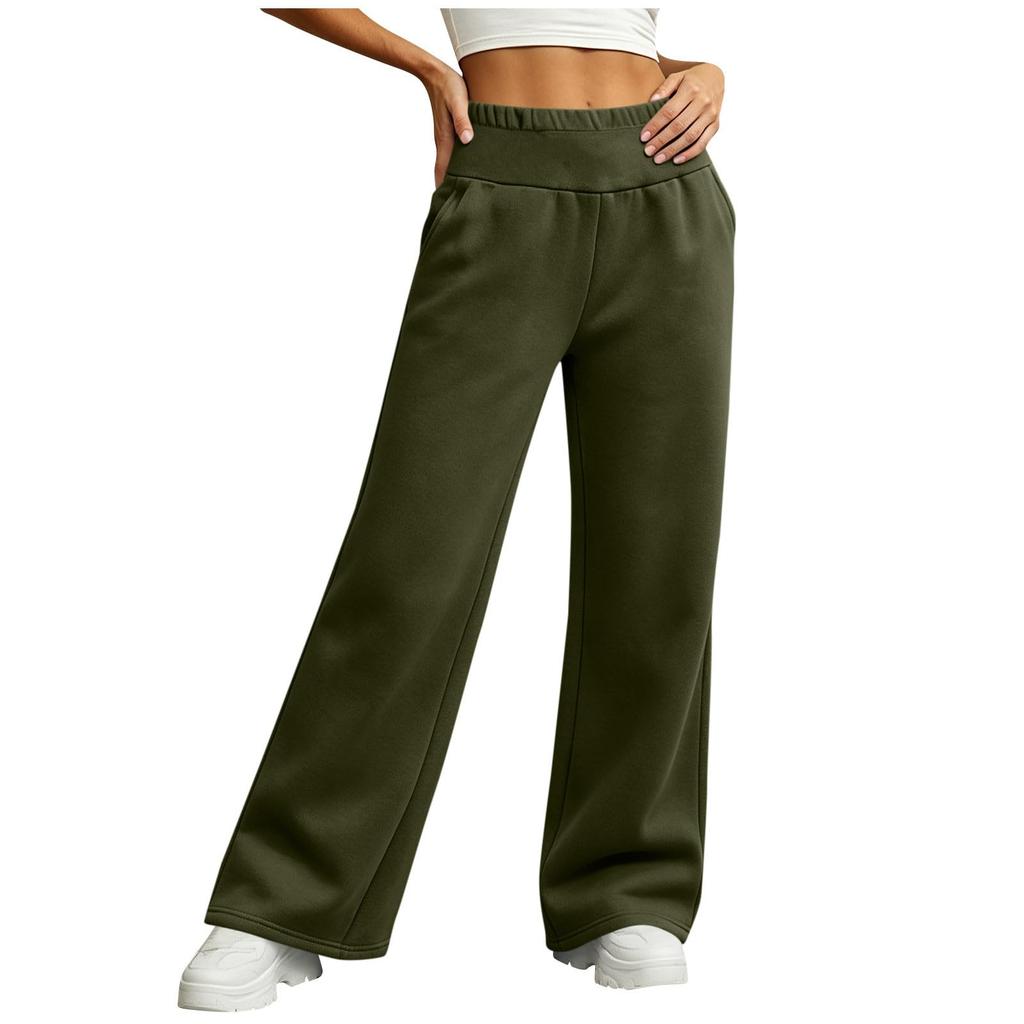 Pantaloni della tuta da donna casual colorati, vestibilità ampia, gamba larga, con elastico in vita