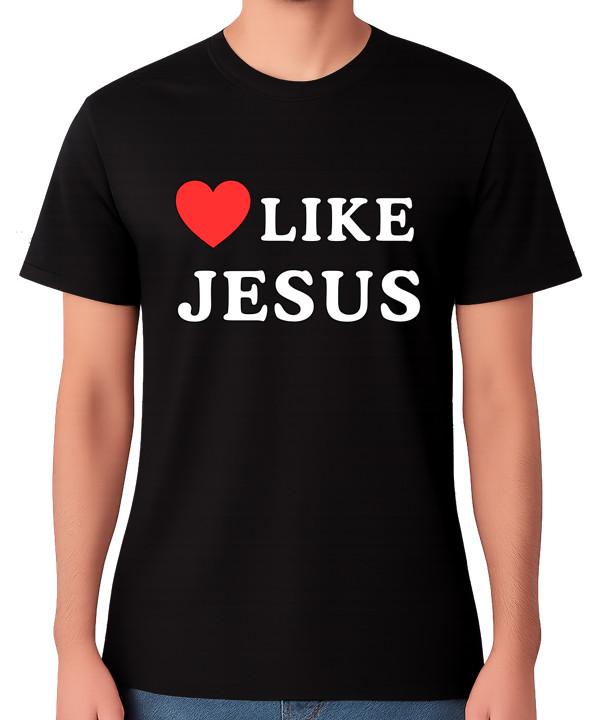 

Love Like Jesus T-Shirt Christian Faith Heart Message Graphic Unisex Tee 5XL різнокольоровий