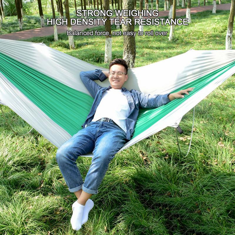 Outdoor Hammock Outdoor Parachute Hammock Nylon Parachute Hammock Lightweight Camping Hammock Nylon Waterproof Support Pole