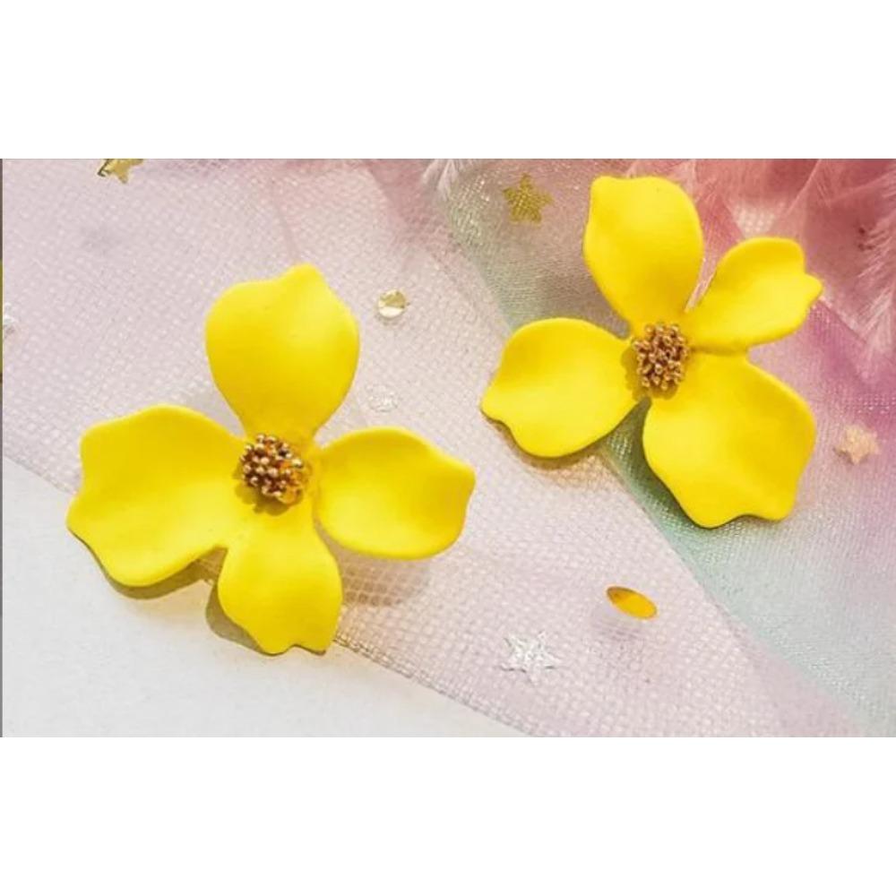 S925 Silver Needle Senior Red Petals Net Red Temperament Cute Small Flower Earrings Female Jewelry Earings Fashion Jewelry