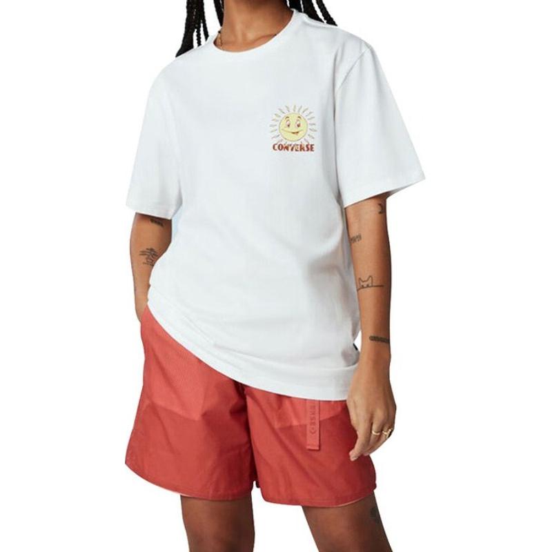 Converse T Shirts Men s White Crew Neck Moderate 10021511-A03 M