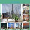 Nordische Paris Eiffelturm Landschaft Polyester Wandteppich Für Mietshausrenovierung Studentenwohnheim Wandhintergrund Hängetuch