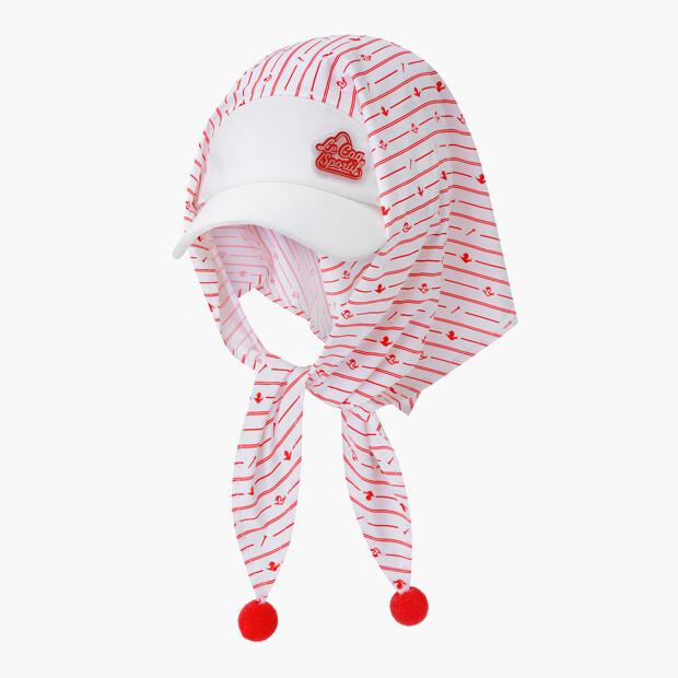 LECOQ GOLF Women'S Pom-Pom Scarf Visor Red Gr122Lcp21