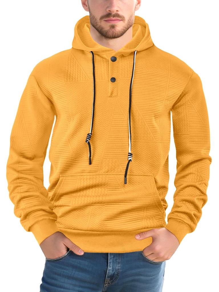Men's Spring/Autumn Casual Solid Color Loose Pullover Hoodie