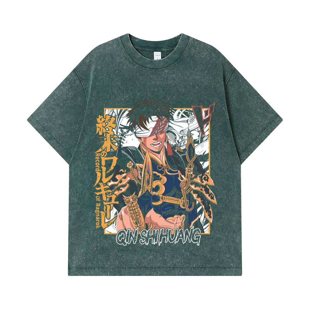 275 GSM Washed T-shirts 100% Cotton Record of Ragnarok V7 Print Unisex Heavy Cotton T Shirt