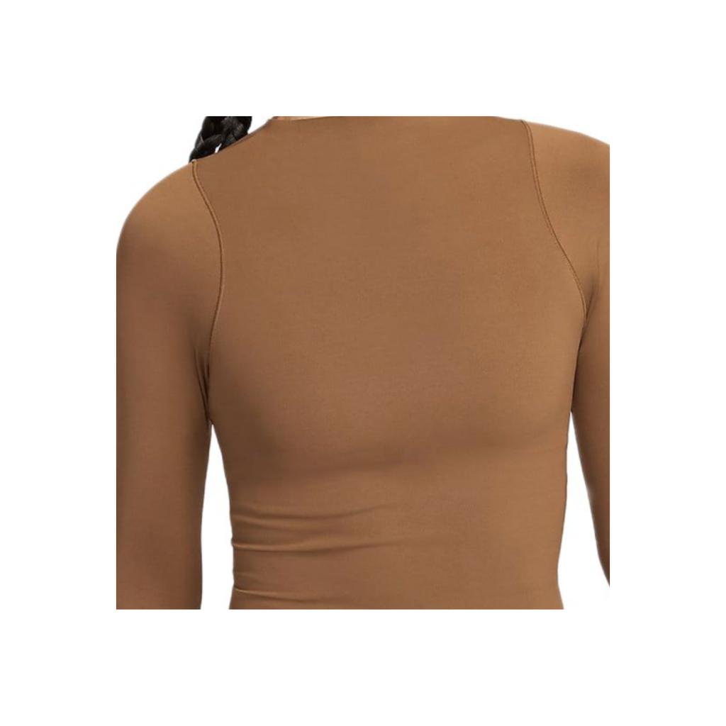 Nike Zenvy Breathable Moisture-Wicking Quick-Dry Soft Lightweight Solid Color Crew Neck Casual Long Sleeve T-Shirt Women Tops FN3023-281