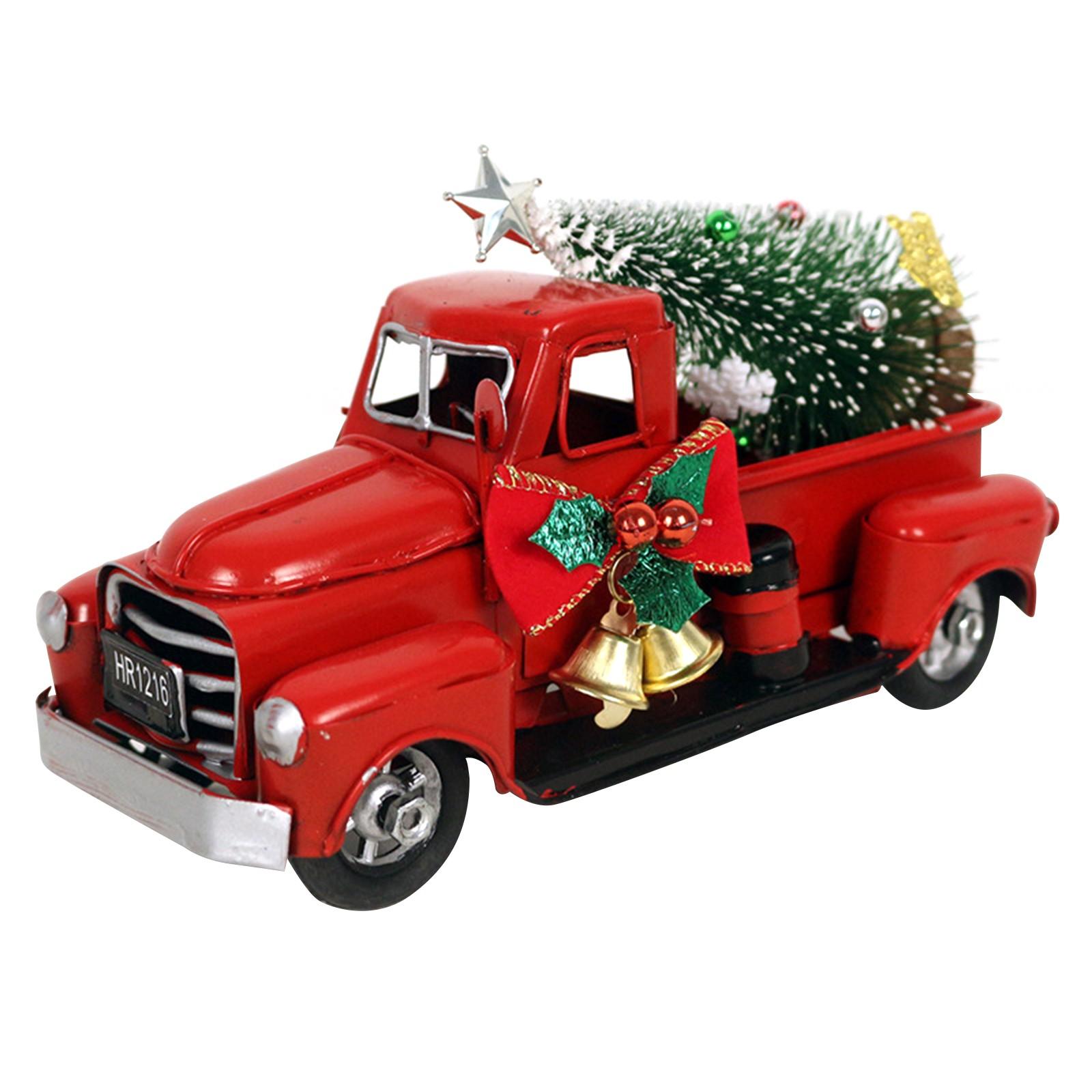 

Металлическая снежинка красный фермерский грузовик Рождественский центральный элемент праздники украшение для дома Рождественский грузовик красный