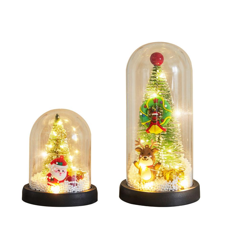 Led Christmas Tree Decorations Desktop Miniature Light Home Decor Mini Luminous Christmas Tree DIY Ornaments for Office Party