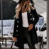 Woman Artificial Wool Elegant Blend Coat Slim Female Long Coat Outerwear Jacket