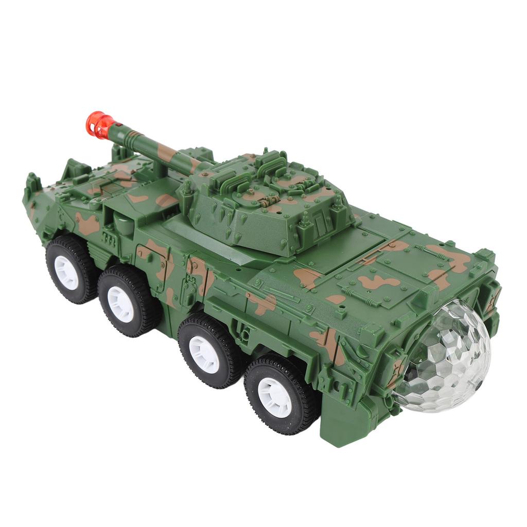 Transforming Tank Toy with Light Sound Rotating One Button Deformation Camouflage Tank Truck Toy