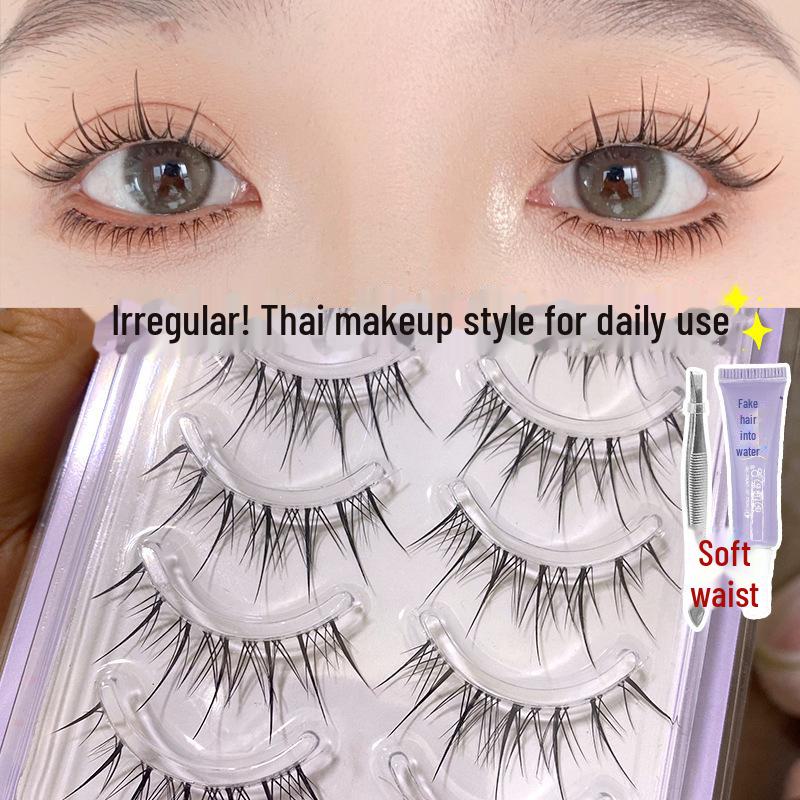 Mengji Shangpin M08 Airy Sunflower Fairy False Eyelashes - Natural Transparent Thin Stem