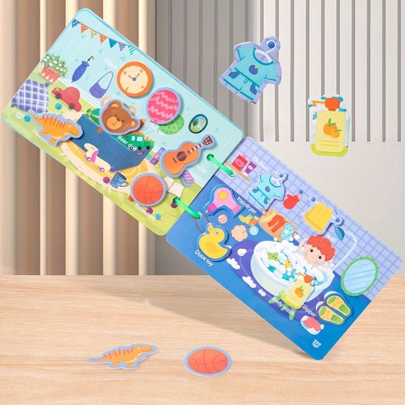 Montessori Quiet Books Puzzle Game Busy Book Animal Number Paste Matching English Early Learning Education Toys for Toddlers