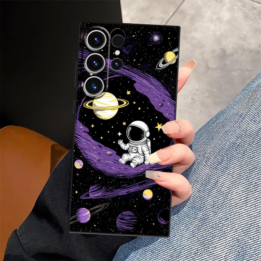 Cartoon Astronaut Case for Samsung Galaxy S26 Ultra S24 Note 20 8 9 10 S20 Ultra S25 Plus S23 S10 S9 S21 FE Funda Phone Cover