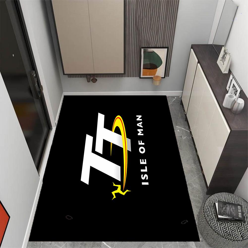 Isle Of Man Tt Course Map Themed Anti-Slip Rugs - Polyester Home Decor, Suitable for Bedrooms, Living Rooms, Doorways, Studios, and Decorations