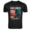 Santa Monica Surfing Beach California Graphic T-Shirt