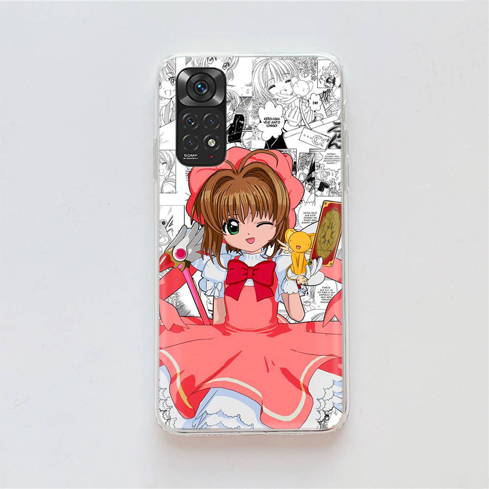 DT39 Card Captor Sakura Hülle für Samsung A04 A14 A23 A34 A54 M23 M33 M52 M53 Realme 10 9 C30S C35 C55 VIVO Y02S Y21 Y33S Y51 X80 Pro Klare Abdeckung
