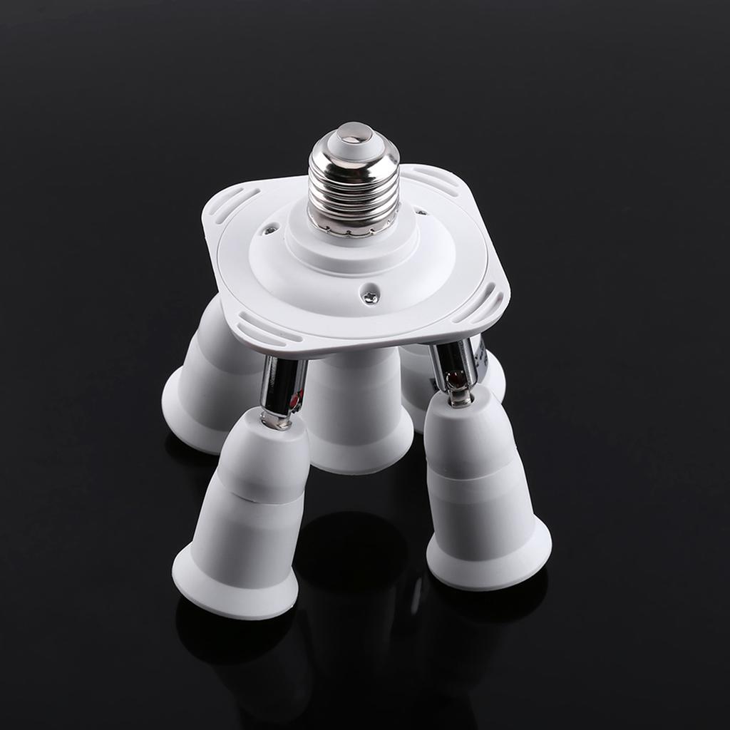 5 in 1   E27 To E27 Base Light Lamp Bulb Adapter Holder Socket Splitter New #3