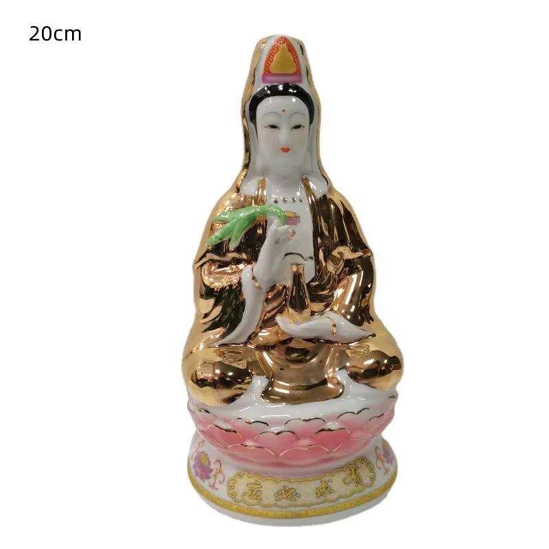 

Высококачественные керамические украшения Гуаньинь Бодхисаттвы для дома, подношения сидящего лотоса, статуи Гуаньинь Будды фэн-шуй