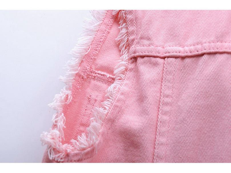 Damen Kurze Ärmellose Slim Denim Weste - Einfarbige Weste Strickjacke