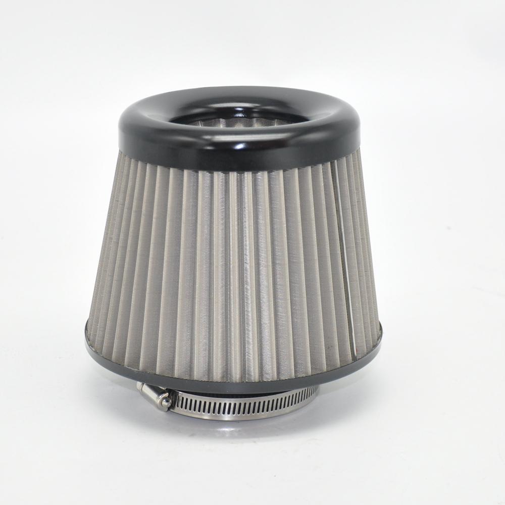 

Stainless Steel Engine Air Filter 3 Round Tapered Universal Cold Air Intake Cone Filter чорний