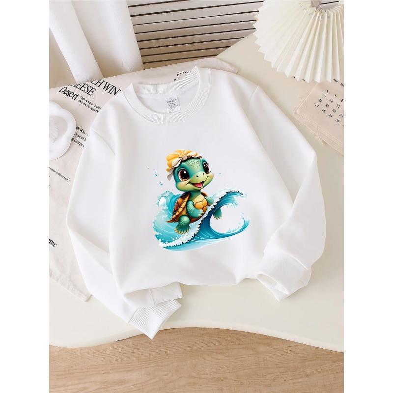 European sizes Crewneck Sweatshirt for Kids Featuring an Adorable Turtle Design, Perfect for Ocean Adventures Ideal for Both Sports And Casual Outings