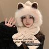 Winter Plush Hat for Women, Cute Matching Scarf Set, Fleece-Lined Warm Earflap Hat for Cycling and Cold Weather