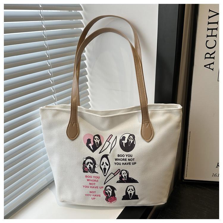 

2025 новая холщовая сумка-тоут сумка-тоут студенческая вечеринка сумка для книг сумка для покупок в супермаркете дорожная наплечная сумка