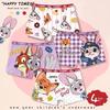 Class A Pure Cotton Girls' Cartoon Boxer Briefs - Breathable, Antibacterial Underwear for Small to Large Children