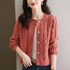 Petite High-Waisted Cable Knit Cropped Cardigan - Spring/Autumn 2025 New Style