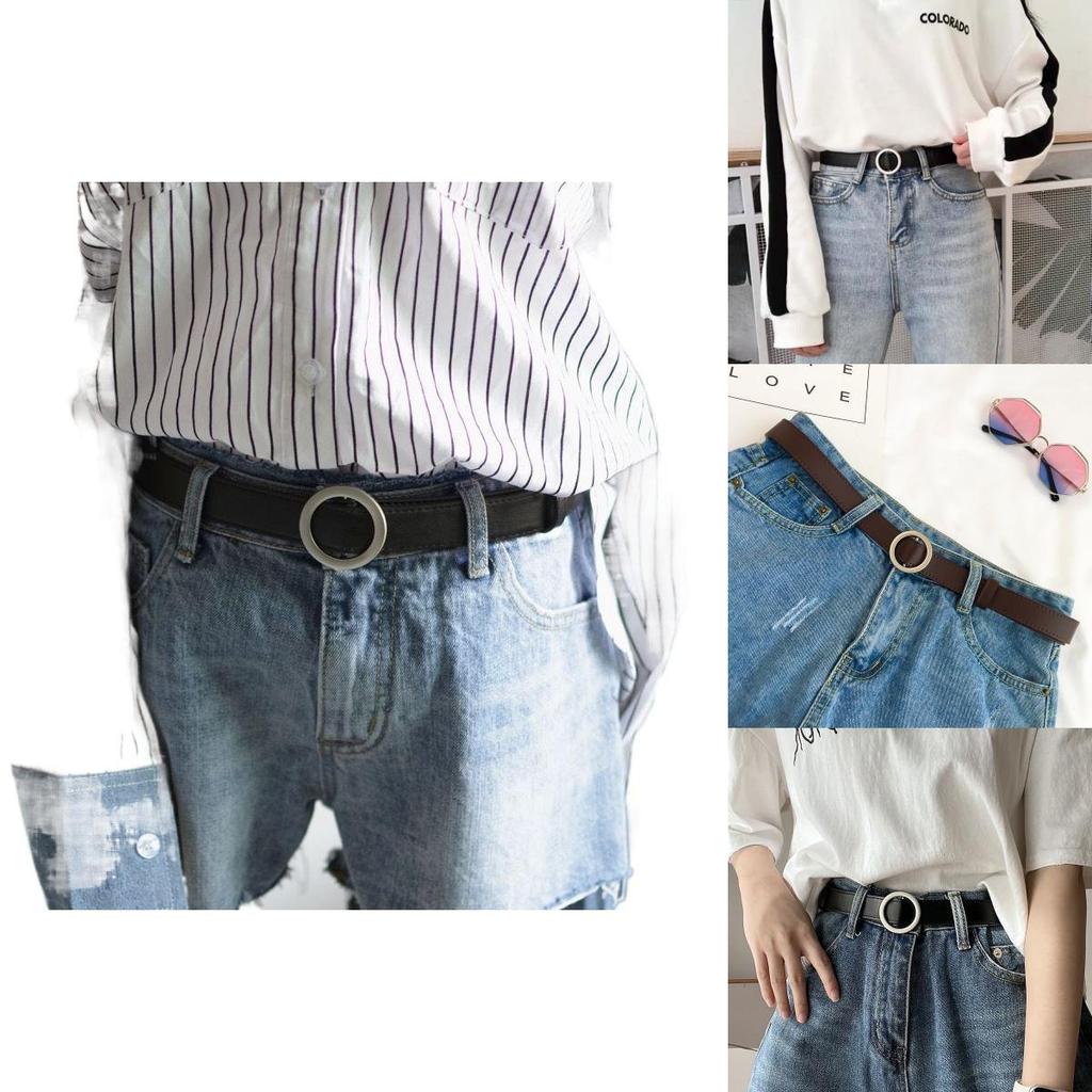 Fashionable No Hole Women's Casual Waist Belt Stylish Simple Pu Material For Everyday Use