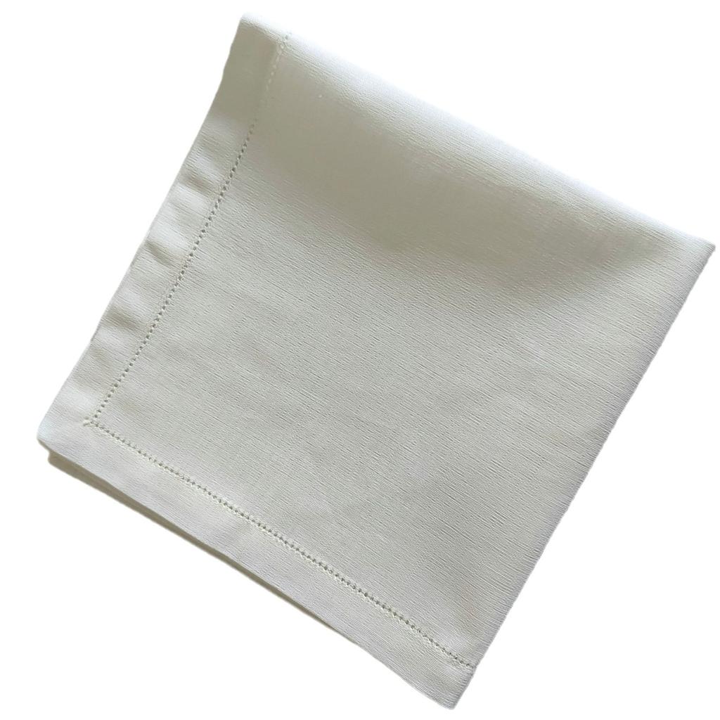 Customized Cotton-Linen Washed Fabric Napkins with Corner Cut-Out Embroidery