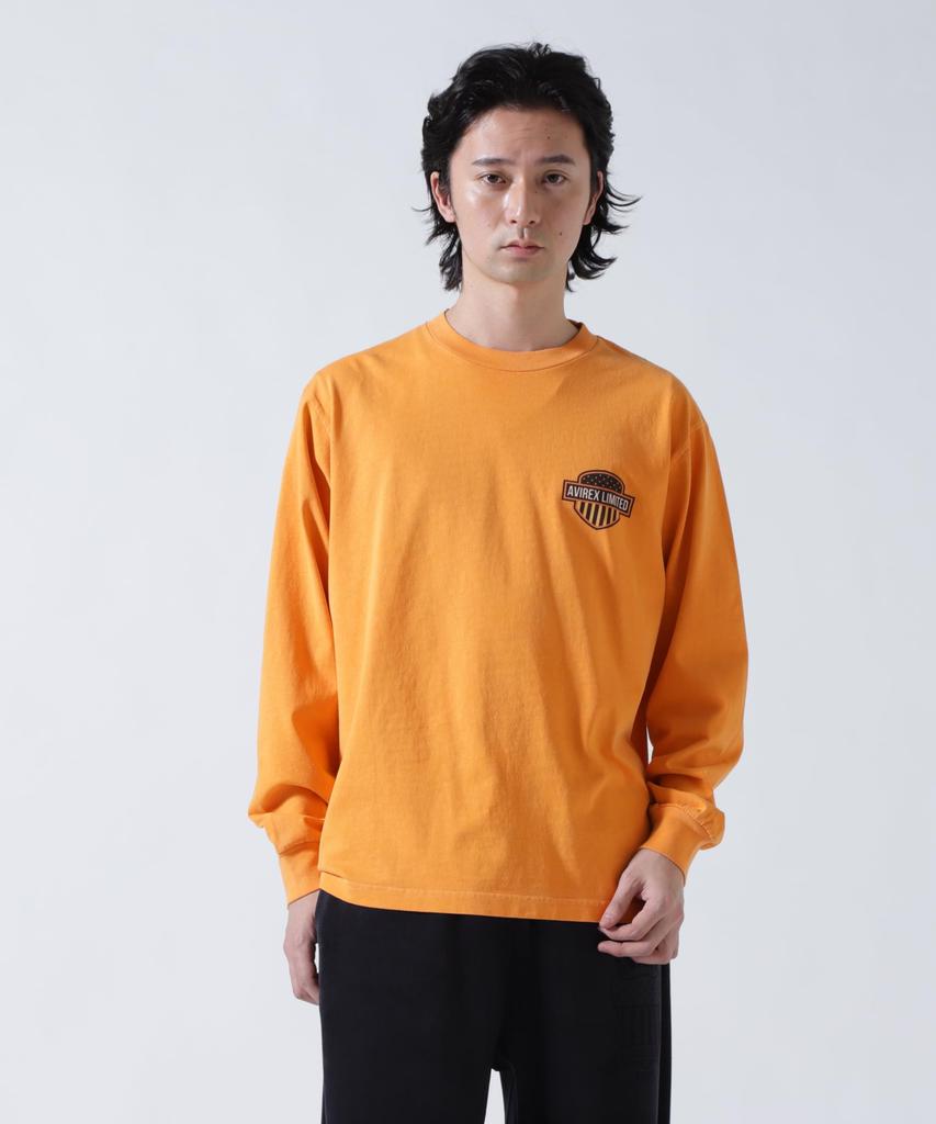 AVIREX T-SHIRT EAGLE L/S Uomo 2XL Arancione 783-6130003