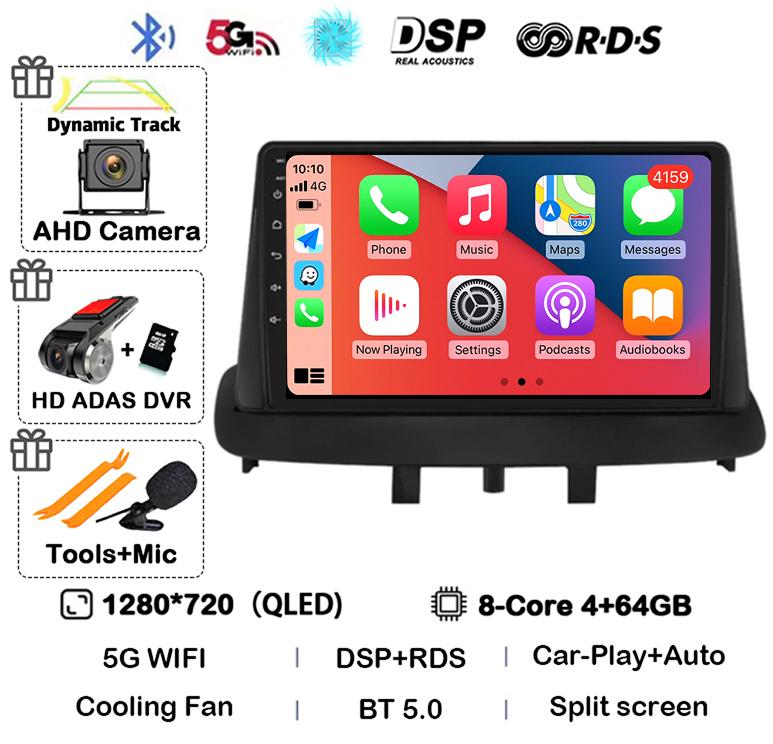 Android 14 Carplay Auto For Renault Megane 3 Fluence Samsung SM3 2008 2009 2010 2011-2014 Car Radio GPS Multimedia Player Stereo