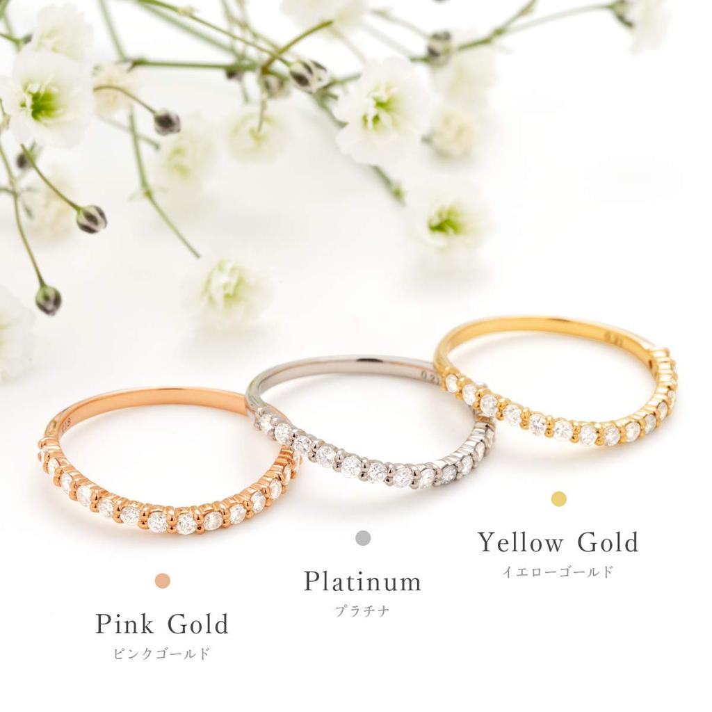 LEGAN Eternity Ring Wave Line Yellow Gold Size 9 K18YG Engagement Ring Marriage Ring Diamond Made In Japan Women's