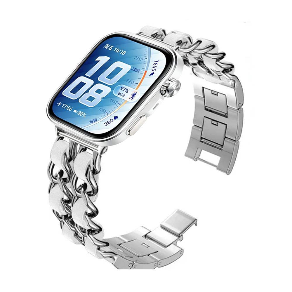 Metall+Leder Armband für Huawei Watch Fit 2 3 4 4Pro 5 5pro Bequemes Ersatz-Armband Zubehör für Huawei Watch Fit5 Fit4 Pro Fit3 Fit2 Band