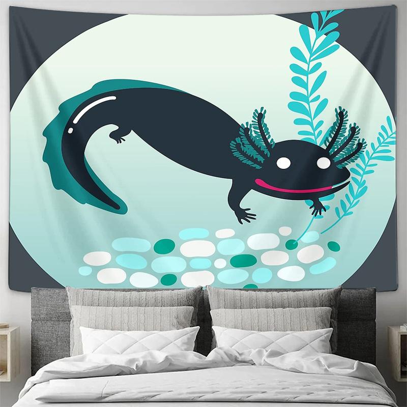 Arazzo Assolotl Estetico Senza Cornice da Appendere alla Parete Decorazione Salamandra Carina Arte da Parete per Stanza del Dormitorio Regalo per Amanti della Natura Divisorio Trendy per Stanza