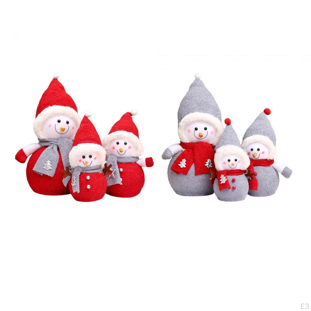 Christmas Decor Snowman Dolls Tabletop Ornaments Family